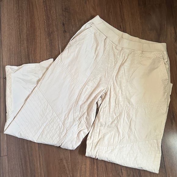 DAILY PRACTICE x ANTHROPOLOGIE straight-leg ankle pants wide leg cream size m - Picture 7 of 7
